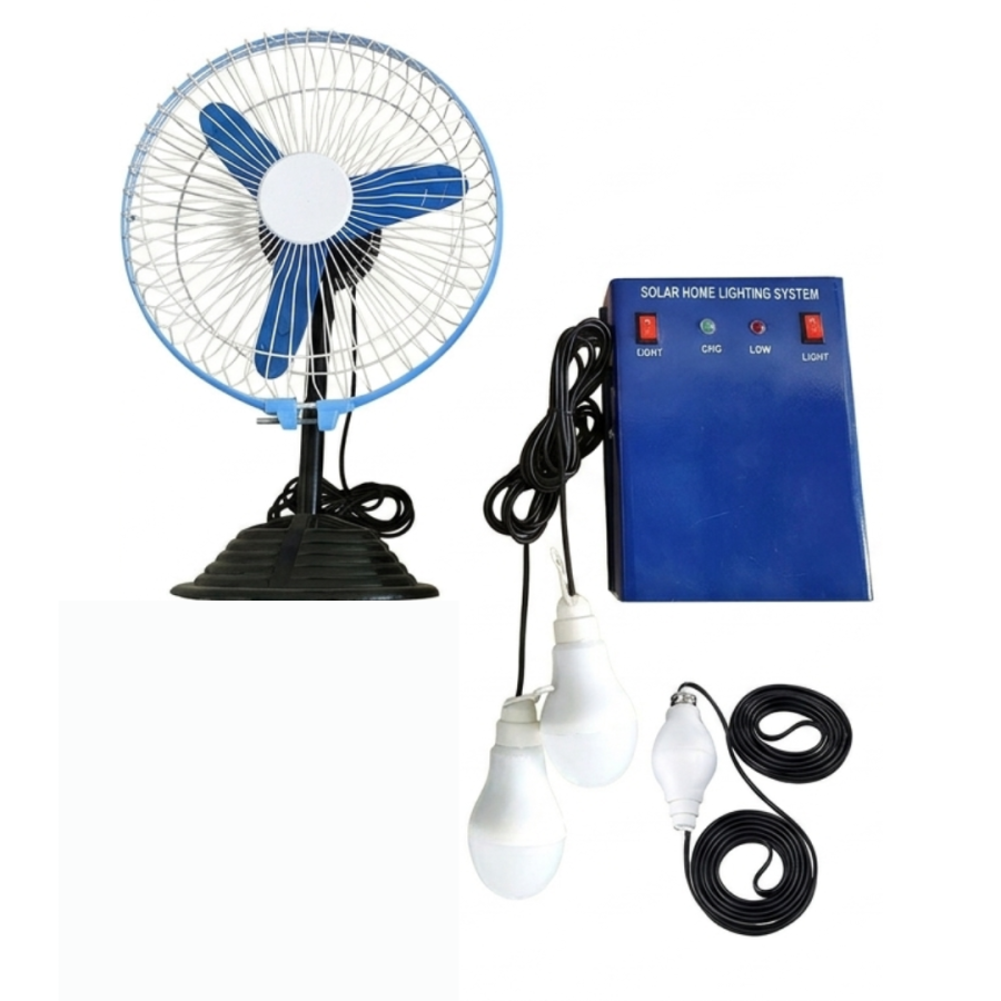 Solar Mini Home Lighting System Kit With Fan