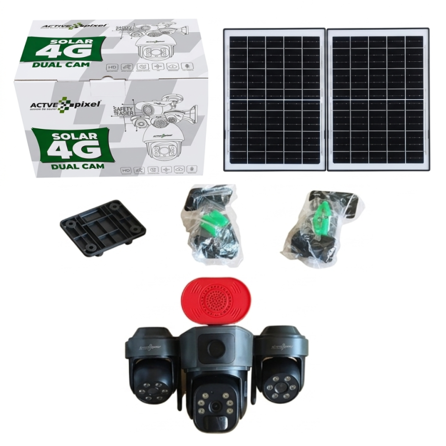 3 Lens Solar Camera With 4G