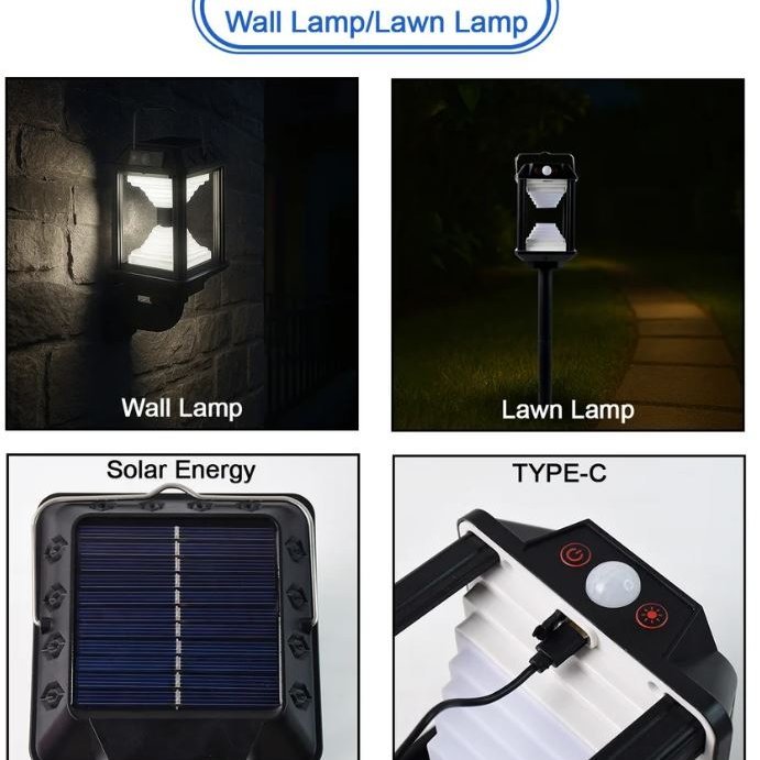 Solar Induction LED Wall Lamp – Motion Sensor Outdoor Light